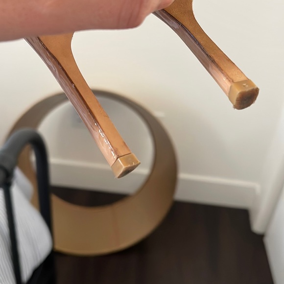 Stuart Weitzman Nude Nudistsong Heel Ankle Strap Patent Leather Sandals  Beige - Picture 13 of 17